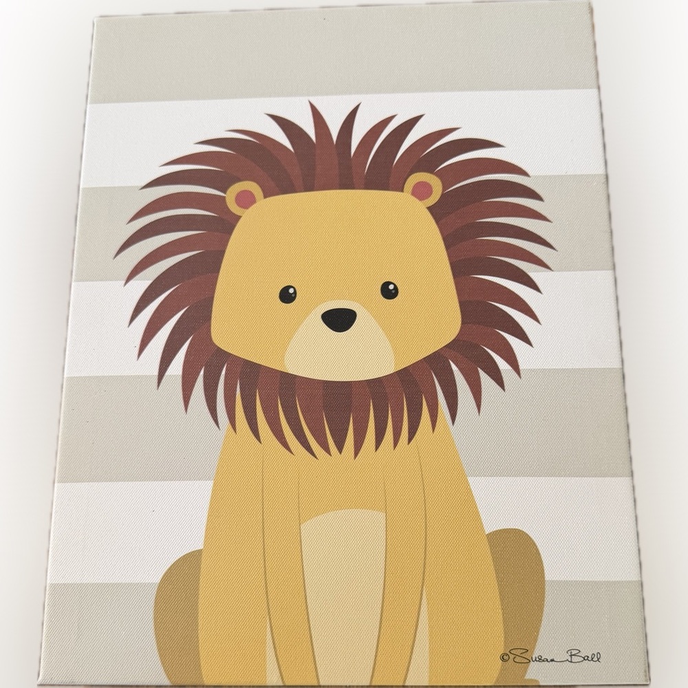 11x14" Nursery Canvas Wall Art -Lion Stripe By Susan Ball